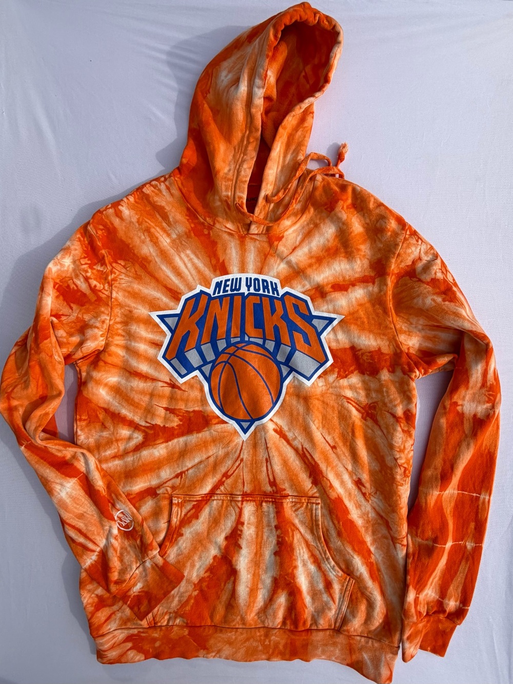 New York Knicks Orange Tie-Dye Hoodie